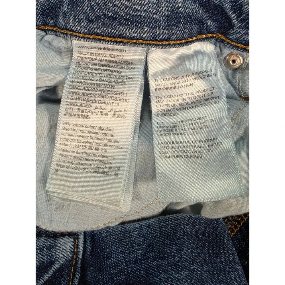 Calvin Klein Jeans Mens 34x32 Light Wash Straight Leg Denim Blue Pants W34 L32